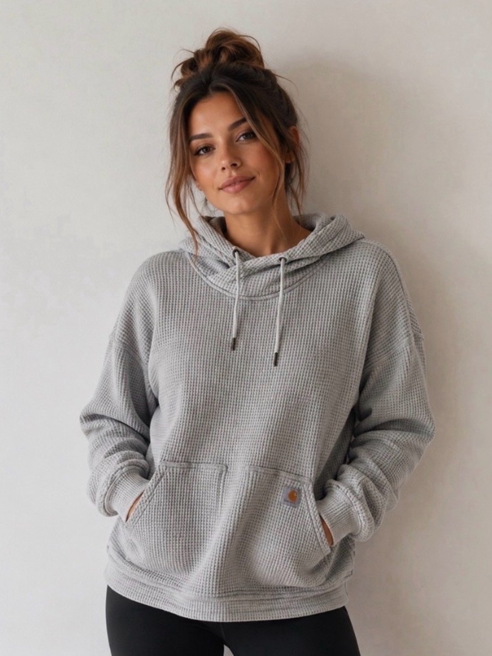 Carhartt waffle-knit thermal pullover hoodie